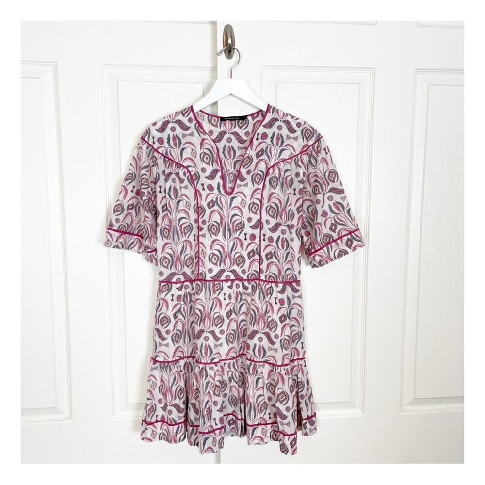 Anthropologie x Magali Pascal Lula Floral Tiered Dress Silk Blend Mini Sz XS - Picture 3 of 12